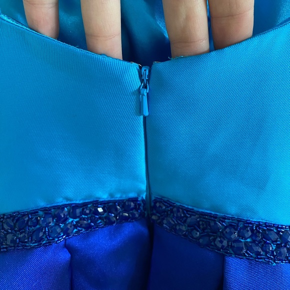 COLORS DRESS Short Royal Blue Color Block Gown Size 0 - Picture 8 of 14